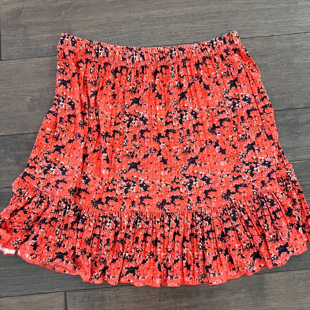 Zara stretchy orange floral skirt